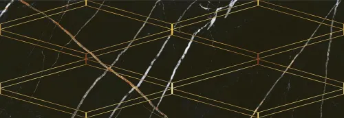 Декор 588112001 Black & Gold (Блэ́к Энд Го́лд) Rombi 24,2х70, Eletto Ceramica (Элетто Керамика)