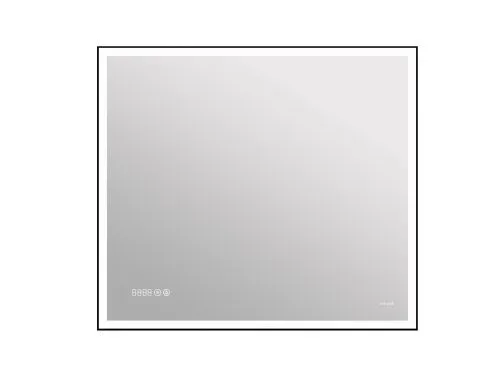 Зеркало LED 011 design 80x70 с подсветкой часы металл. рамка прямоугольное LU-LED011*80-d-Os, Cersanit