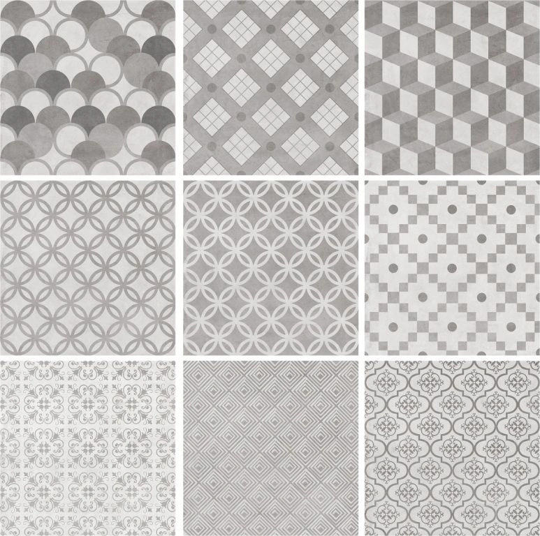 Керамогранит SG1576N Карнаби-стрит орнамент серый 20x20x0,8, Kerama Marazzi (Керама Марацци)