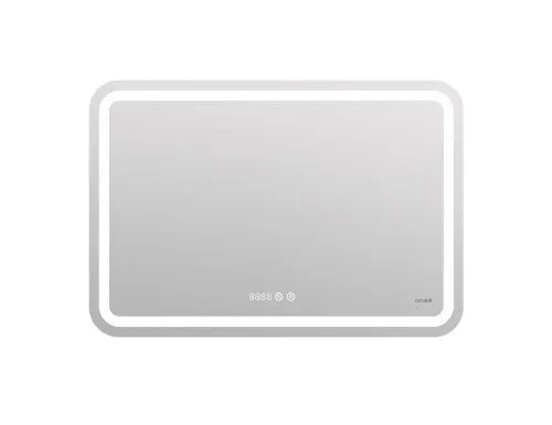 Зеркало LED 050 design pro 80x55 с подсветкой хол. тепл. cвет часы с антизапотеванием прямоугольное LU-LED050*80-p-Os, Cersanit