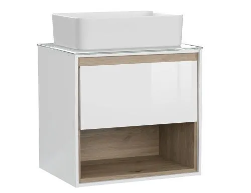 Тумба под раковину подвесная LOUNA 60 со столешницей белый SZ-LOU60-BL/Wh, Cersanit