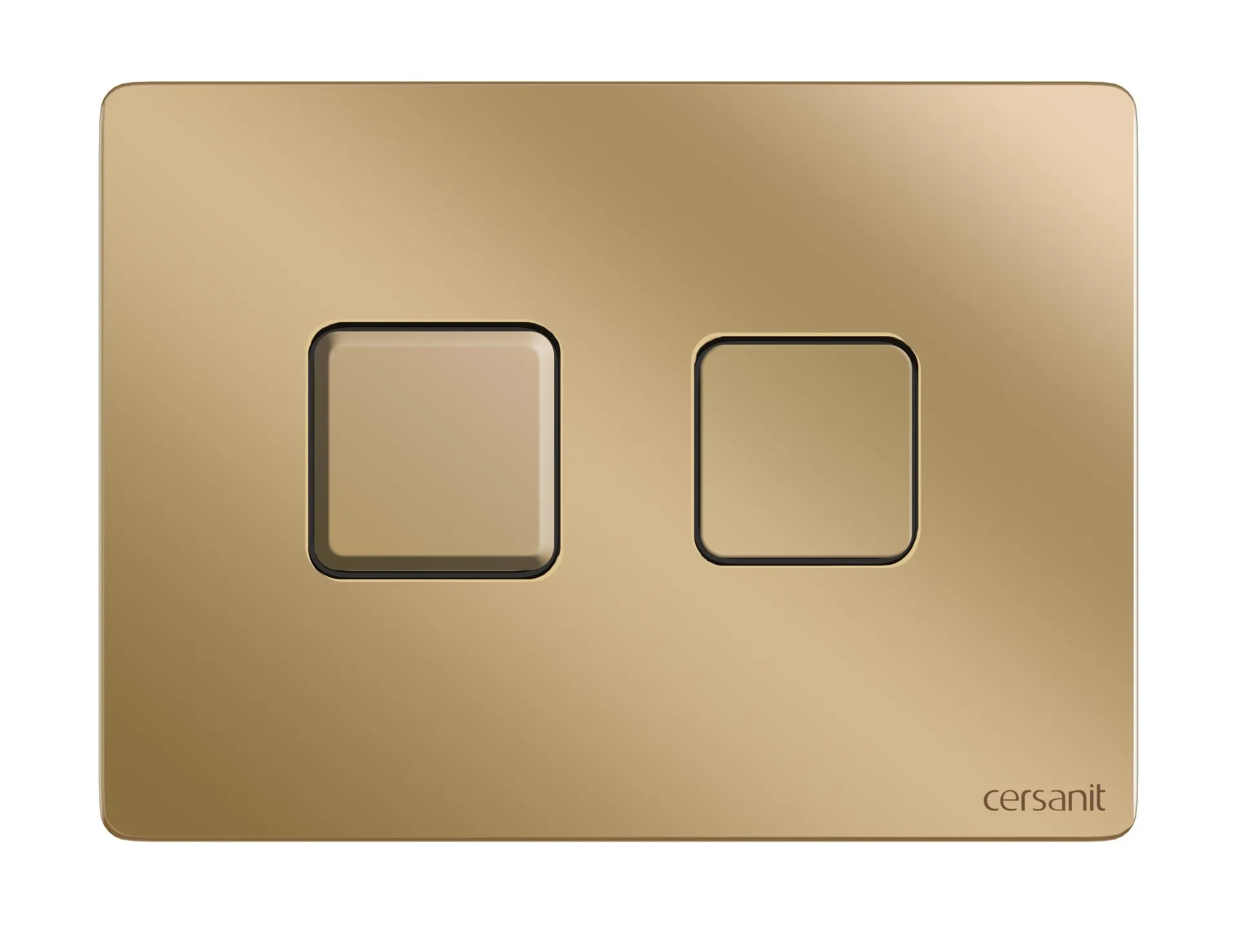 Кнопка ACCENTO SQUARE для AQUA пневматическая пластик золотой матовый A69086, Cersanit