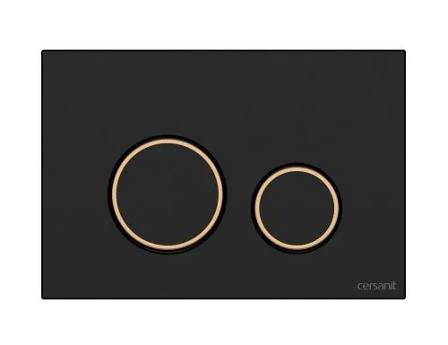 Кнопка TWINS для LINK PRO/VECTOR/LINK/HI-TEC пластик черный матовый с рамкой золото A63534, Cersanit