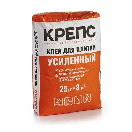 Купить Усиленный, клей д/плитки КРЕПС, 25кг (в пд 48 или 56 шт) в Санкт-Петербурге | Плитбург