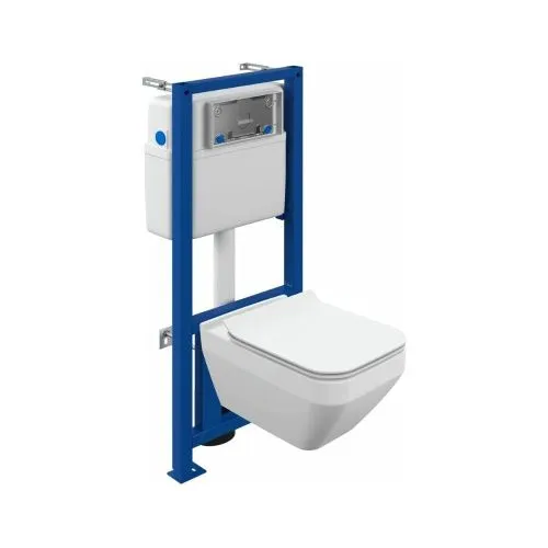 Комплект CREA SQUARE CO DPL EO slim инсталляция LINK PRO, синий A63997, Cersanit