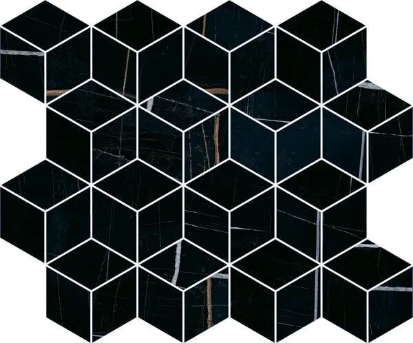  Декор T017\14026 Греппи черный мозаичный глянцевый 45x37,5x1, Kerama Marazzi (Керама Марацци)