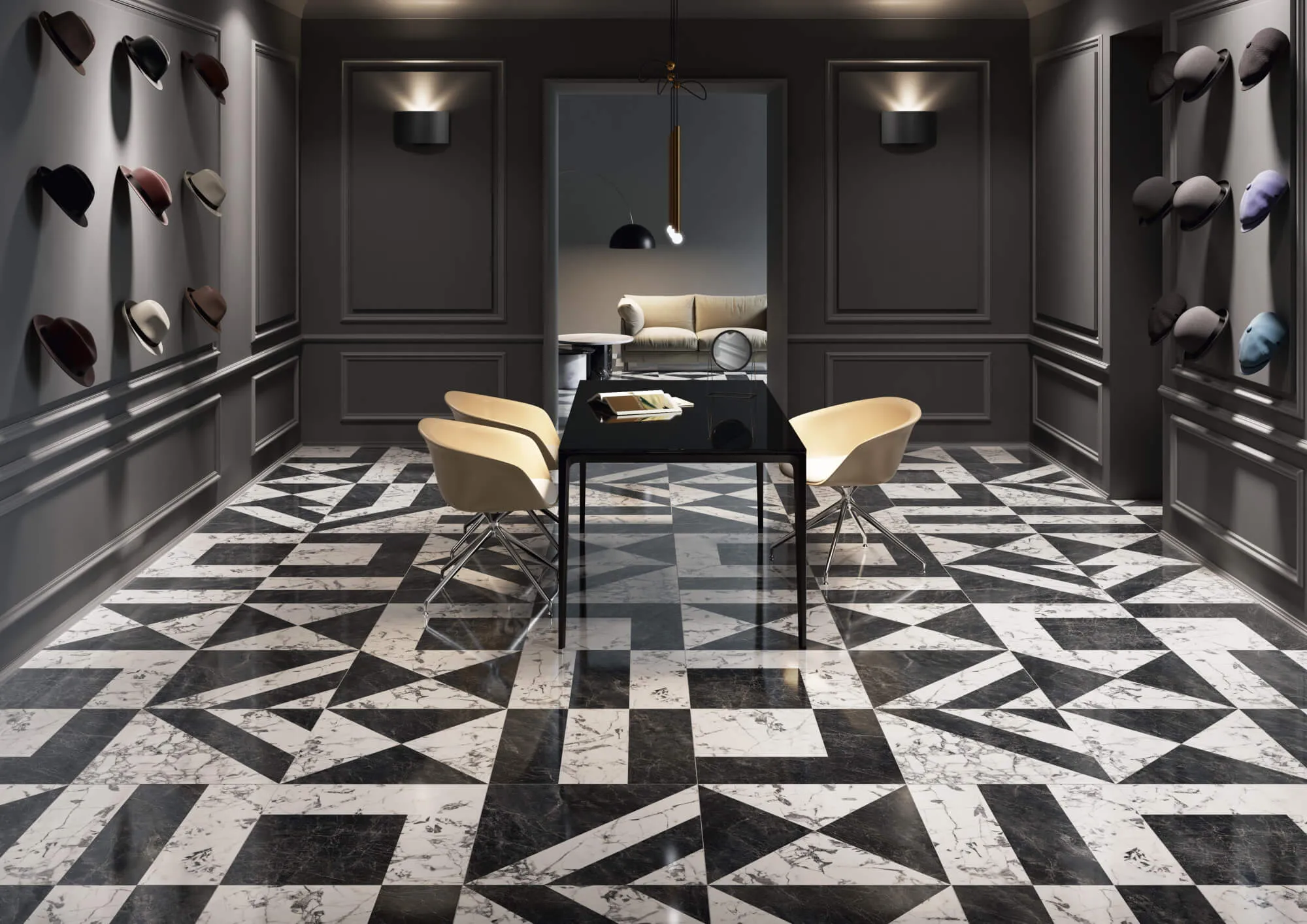 Коллекция керамогранита Бьянко Неро 60х119,5, Kerama Marazzi (Керама Марацци)
