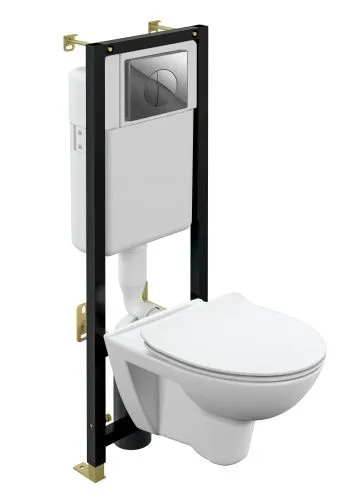 Купить Комплект PARVA CO DPL EO slim инсталляция BLACK кнопка LEON пластик хром глянцевый A64231, Cersanit в Санкт-Петербурге | Плитбург