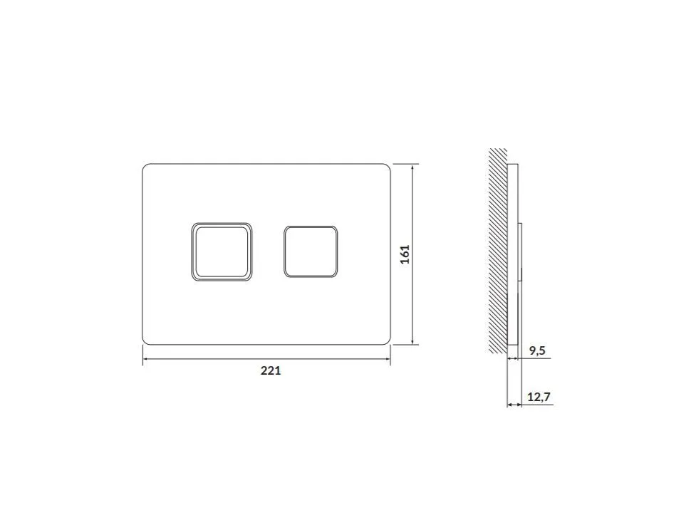 Кнопка ACCENTO SQUARE для AQUA пневматическая пластик золотой глянцевый A69085, Cersanit