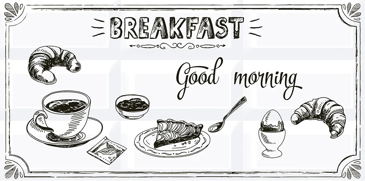 Декор 583012011 Vogue (Вог) Breakfast 1 белый 20,1х40,5, Azori (Азори)