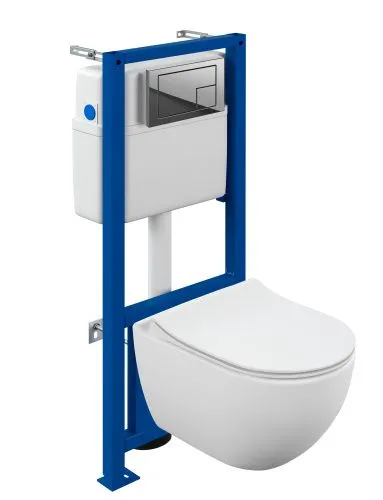 Комплект BRASKO SMART CO DPL EO slim инсталляция LINK PRO кнопка CORNER пластик хром глянцевый LP A68295, Cersanit