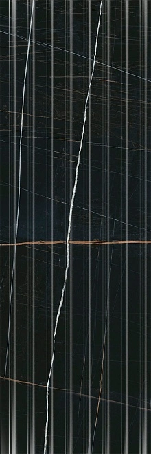 Плитка 14035R Греппи черный структура глянцевый обрезной 40x120x1,2, Kerama Marazzi (Керама Марацци)