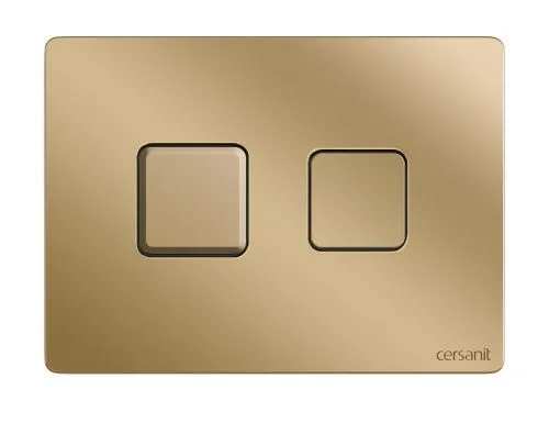 Купить Кнопка ACCENTO SQUARE для AQUA пневматическая пластик золотой матовый A69086, Cersanit в Санкт-Петербурге | Плитбург