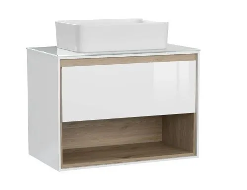 Тумба под раковину подвесная LOUNA 80 со столешницей белый SZ-LOU80-BL/Wh, Cersanit