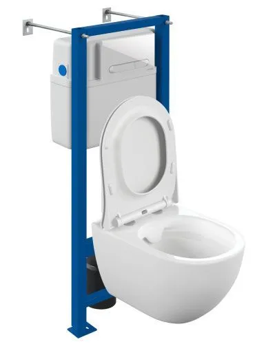 Комплект BRASKO SMART CO DPL EO slim инсталляция VECTOR кнопка ESTETICA пластик белый A68304, Cersanit