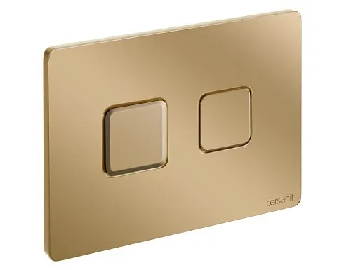Купить Кнопка ACCENTO SQUARE для AQUA пневматическая пластик золотой матовый A69086, Cersanit в Санкт-Петербурге | Плитбург