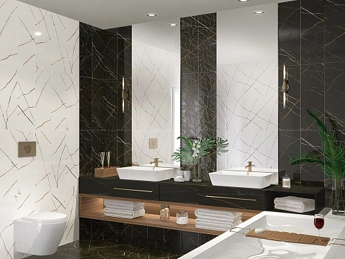 Купить Коллекция плитки Black &amp; Gold (Блэ́к Энд Го́лд) 24,2х70, Eletto Ceramica (Элетто Керамика) в Санкт-Петербурге | Плитбург