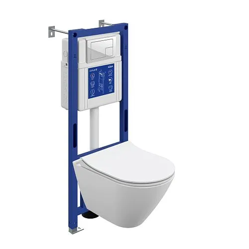 Купить Комплект CITY SMART DPL EO slim инсталляция AQUA 40 SMART M кнопка CORNER пластик белый LP A69335, Cersanit в Санкт-Петербурге | Плитбург