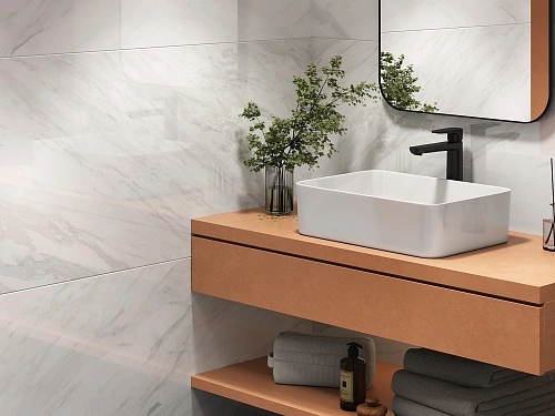 Купить Керамогранит A17120 Futura (Футура) тонкий Classy Marble полированный белый ректификат 60х120, Cersanit в Санкт-Петербурге | Плитбург