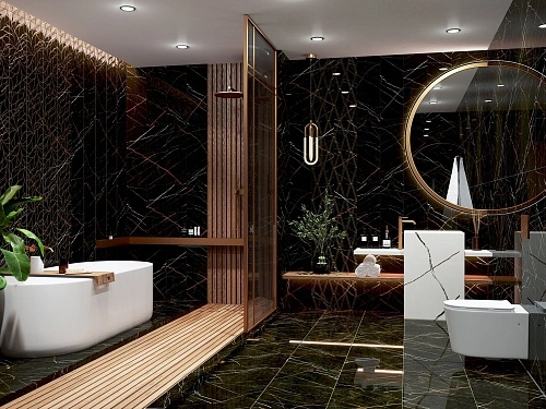 Купить Коллекция плитки Black &amp; Gold (Блэ́к Энд Го́лд) 24,2х70, Eletto Ceramica (Элетто Керамика) в Санкт-Петербурге | Плитбург