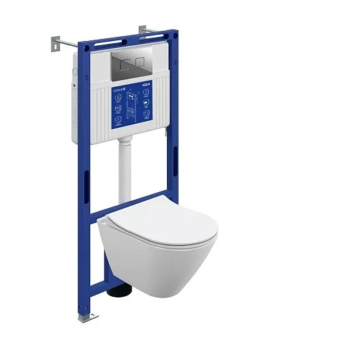 Купить Комплект CITY SMART DPL EO slim инсталляция AQUA 50 PRIME P кнопка ACCENTO SQUARE пластик хром глянцевый LP A69326, Cersanit в Санкт-Петербурге | Плитбург