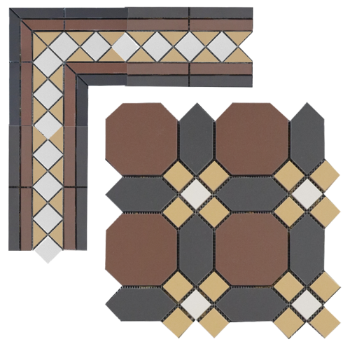 Метлахская плитка Гатчина плитка-модуль шоколад (006/013/015/001) 29,9х29,9, Keramark (Керамарк)