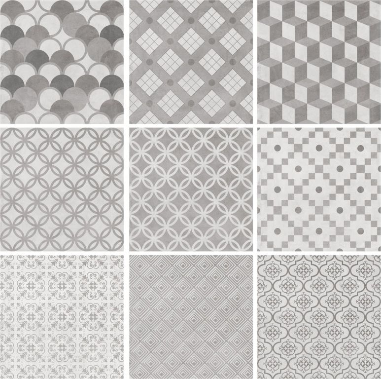 Керамогранит SG1576N Карнаби-стрит орнамент серый 20x20x0,8, Kerama Marazzi (Керама Марацци)