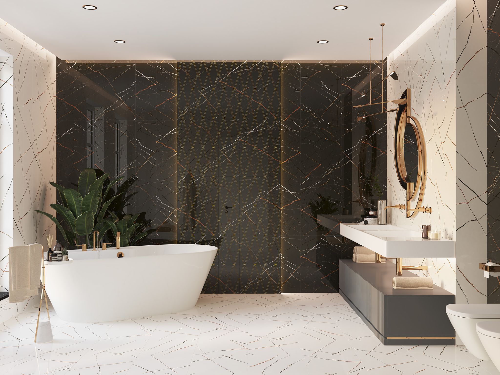 Коллекция плитки Black & Gold (Блэ́к Энд Го́лд) 24,2х70, Eletto Ceramica (Элетто Керамика)