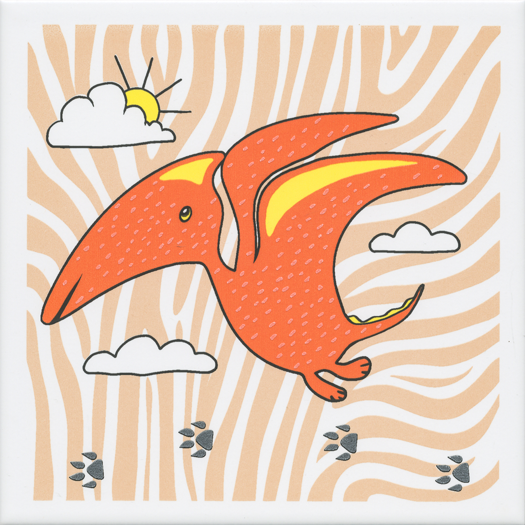 Декор OP\A229\5009 Динозаврики 4 матовый 20x20x0,69, Kerama Marazzi (Керама Марацци)