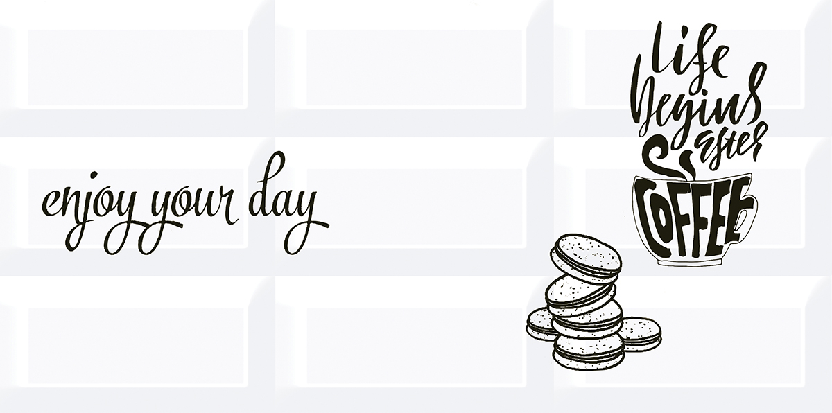 Декор 583012013 Vogue (Вог) Breakfast 3 белый 20,1х40,5, Azori (Азори)