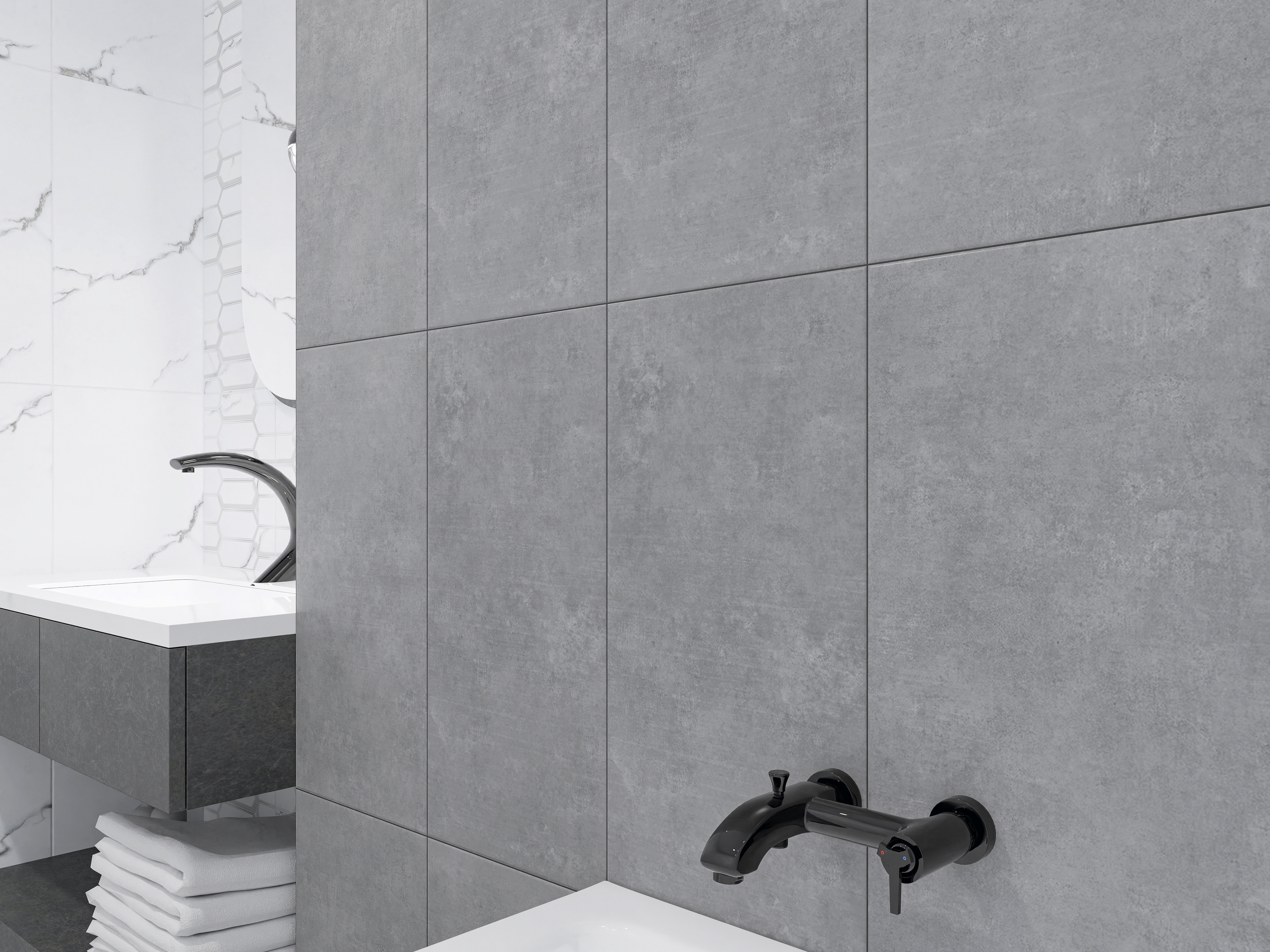 Интерьер с плиткой Kalakatta Opako (Калакатта Опако)