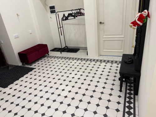 Коллекция метлахской плитки Петергоф К белый/черный 29,2х29,2, Keramark (Керамарк)