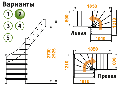 Лестница ЛС-92м/2 П, сосна (2 уп), Profi&Hobby