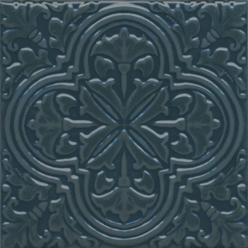 Декор KMD3STA004BN Фес бирюзовый тёмный глянцевый 15x15x0,77, Kerama Marazzi (Керама Марацци)