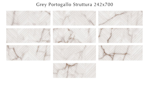 Плитка 509211101 Grey Portogallo (Грэй Портогáлло) Struttura Linea 24,2х70, Eletto Ceramica (Элетто Керамика)