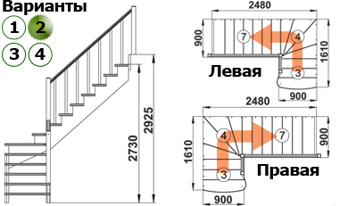 Лестница К-001м/2 П сосна (6 уп), Profi&Hobby