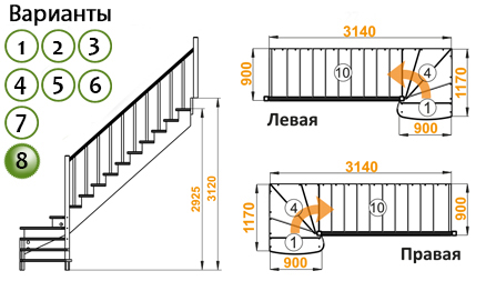 Лестница К-001м/8 Л сосна (5 уп), Profi&amp;Hobby