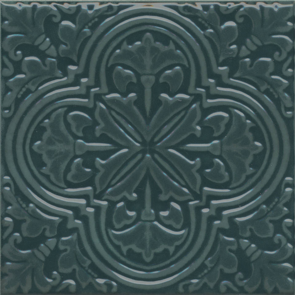 Декор KMD3STA003BN Фес зелёный тёмный глянцевый 15x15x0,77, Kerama Marazzi (Керама Марацци)