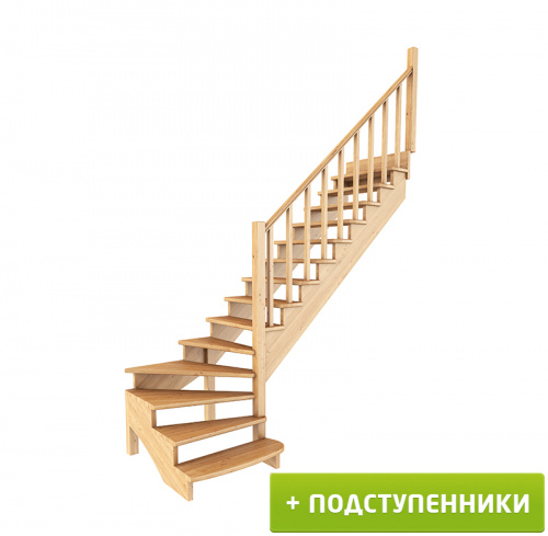 Лестница К-001м/7 П c подступенками сосна (6 уп), Profi&amp;Hobby