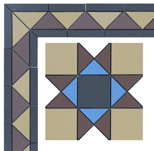 Метлахская плитка Кронштадт плитка-модуль черный (015/013/001/012/006) 29,2х29,2, Keramark (Керамарк)