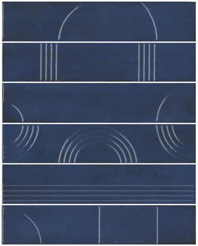 Панно KMP3STA007RN6X Мажорель синий тёмный глянцевый (из 6 частей 6х28,5) 36x28,5x1, Kerama Marazzi (Керама Марацци)