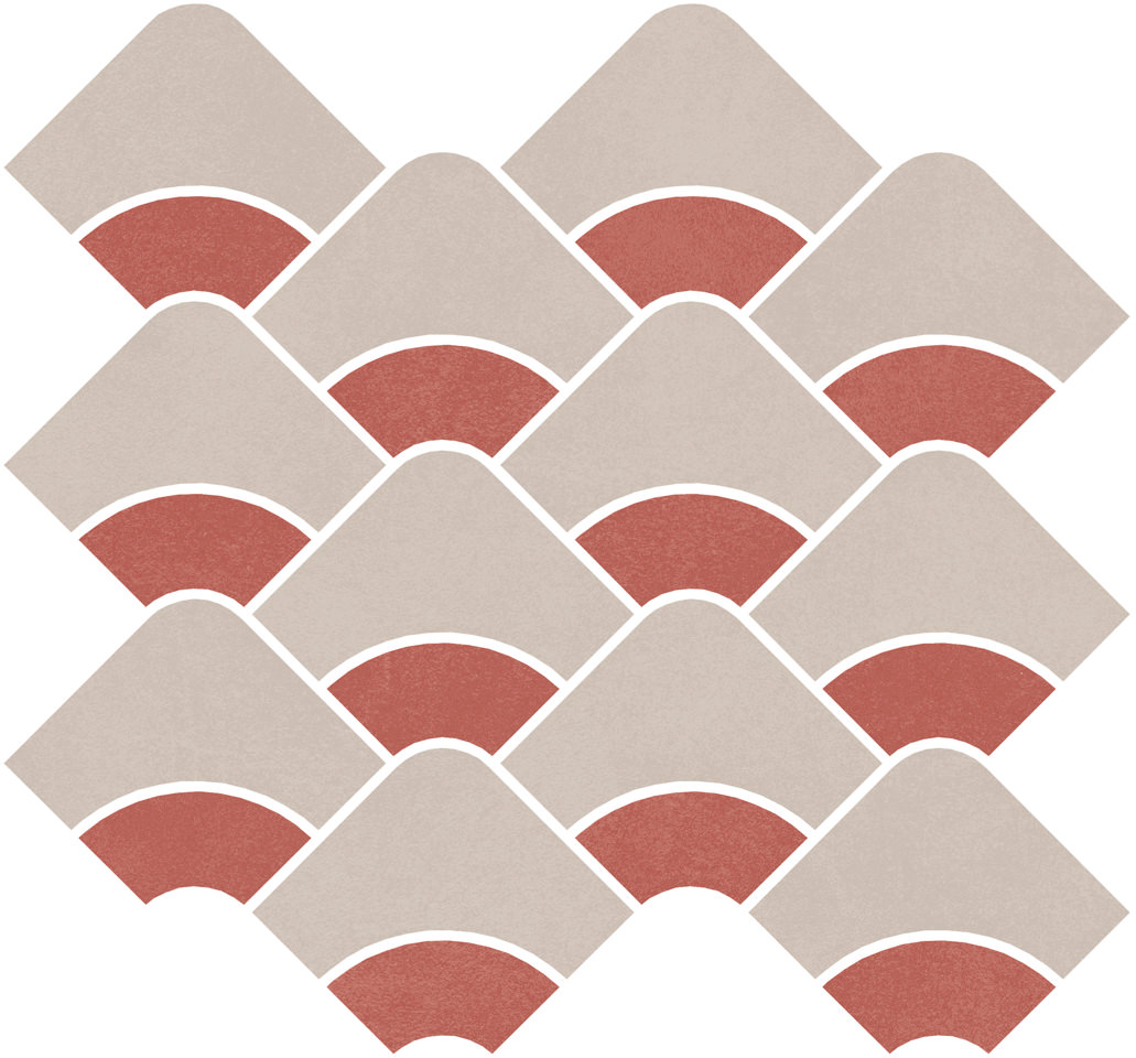 Декор KMD2HID010BR Таделакт наборный серый светлый, красный матовый обрезной 30x28x0,9, Kerama Marazzi (Керама Марацци)