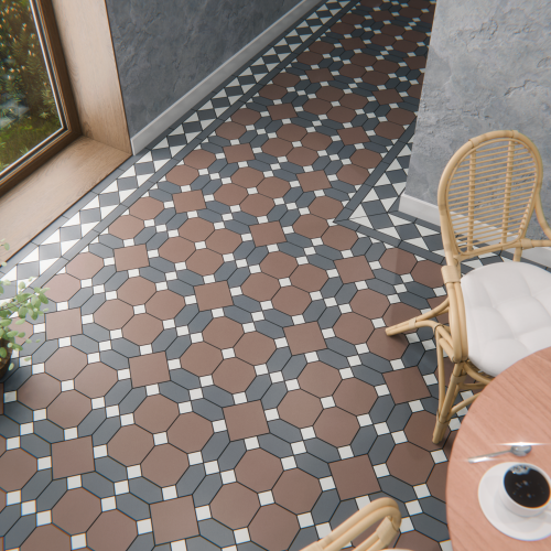 Коллекция метлахской плитки Павловск шоколад 29,9х29,9, Keramark (Керамарк)