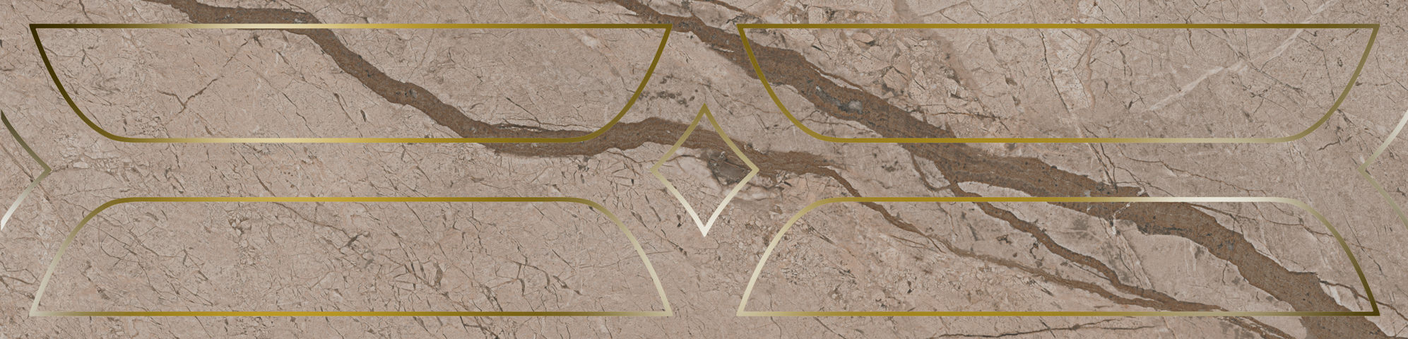 Бордюр KMB3STA010BR Ифран бежевый светлый глянцевый обрезной 60x14,5x0,9, Kerama Marazzi (Керама Марацци)