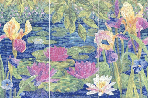 Панно HGD\A94\3x\11000RL Сад Моне лаппатированный обрезной 90x60x0,9, Kerama Marazzi (Керама Марацци)