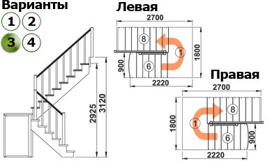 Лестница К-004м/3 Л сосна (6 уп), Profi&amp;Hobby