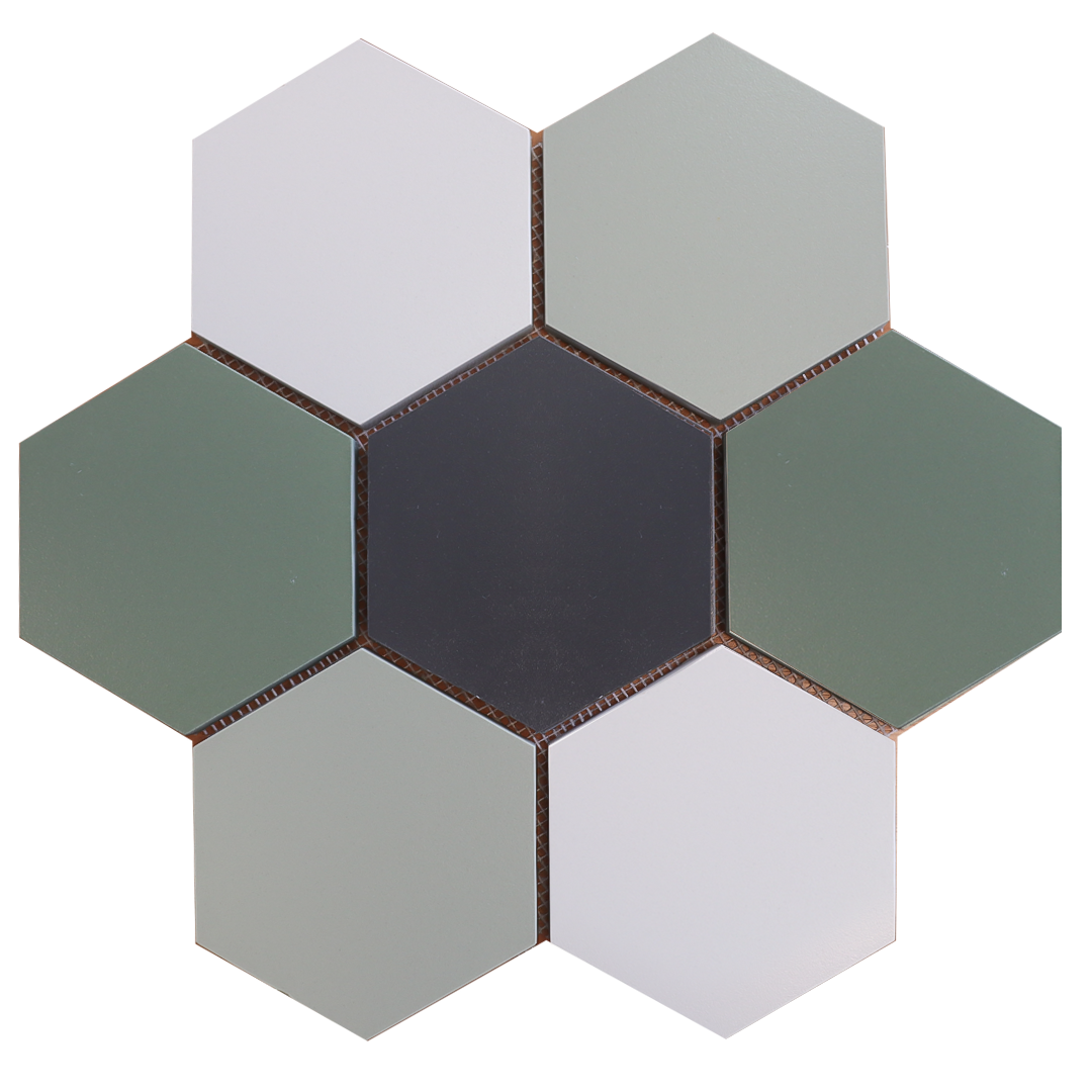 Плитка-гексагон Выборг зеленый микс (001/007/013/022) 29,2х28,1, Keramark (Керамарк)