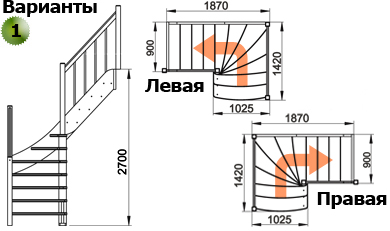 Лестница ЛС-09м/1 П сосна (3 уп), Profi&Hobby