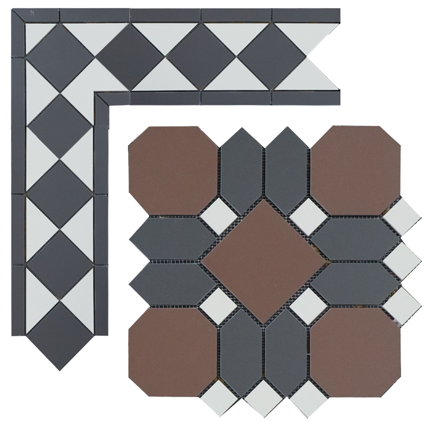 Метлахская плитка Павловск плитка-модуль шоколад (006/013/001) 29,9х29,9, Keramark (Керамарк)