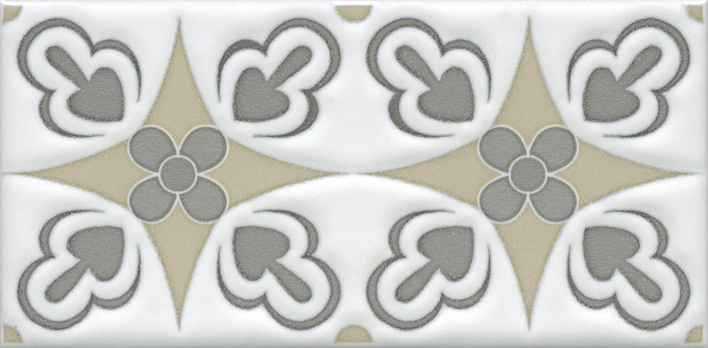 Декор STG\A620\16000 Клемансо орнамент матовый 7,4x15x0,69, Kerama Marazzi (Керама Марацци)